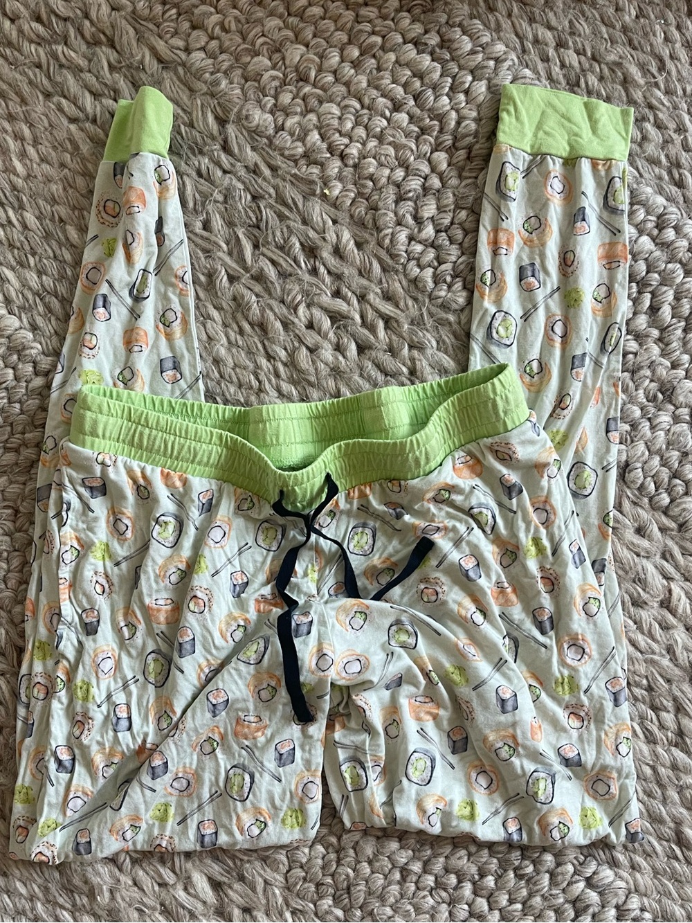 Light Green Women’s Bamboo Sushi-Print Pajama Pants